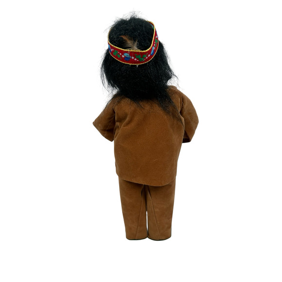 Vintage Byers Choice Carolers Native American Indian Boy w/ Fish Figurine Signed - Picture 3 of 11